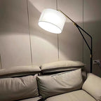 Lampadaire moderne Gudvar en Fer, Métal, Tissu, Marbre Noir et blanc