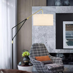 Lampadaire moderne Gudvar en Fer, Métal, Tissu, Marbre Noir et blanc
