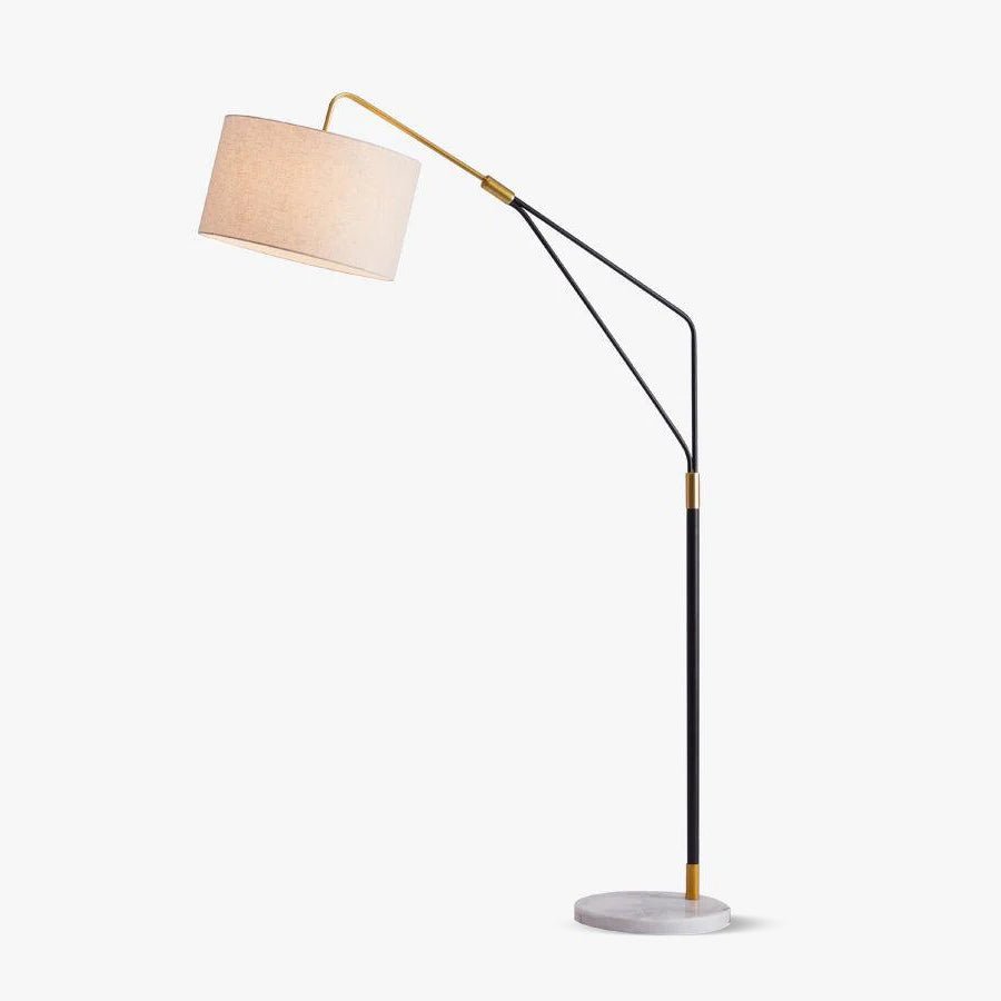 Lampadaire moderne Gudvar en Fer, Métal, Tissu, Marbre Noir et blanc