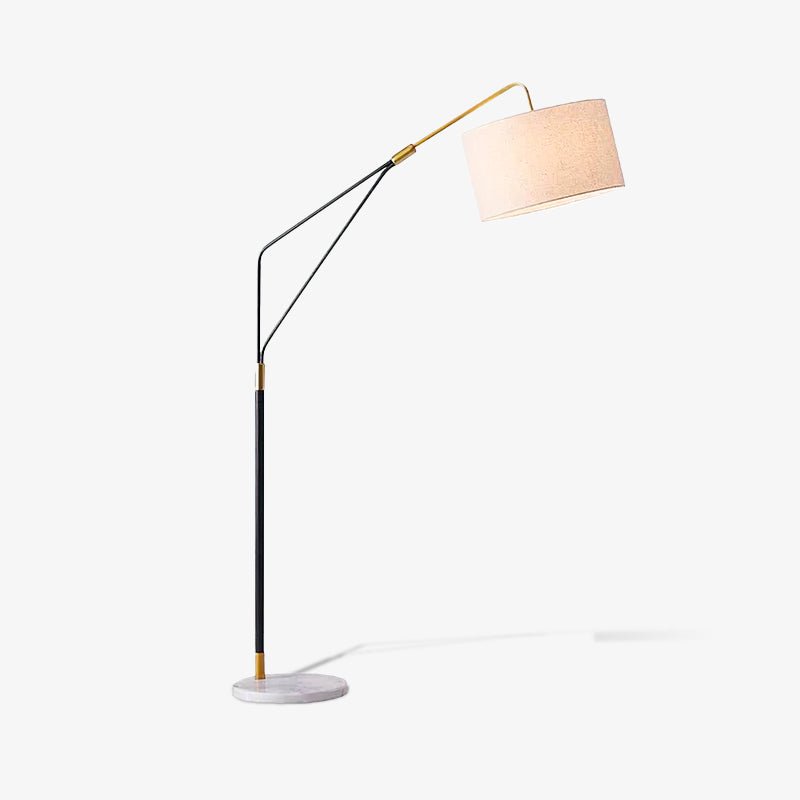 Lampadaire moderne Gudvar en Fer, Métal, Tissu, Marbre Noir et blanc