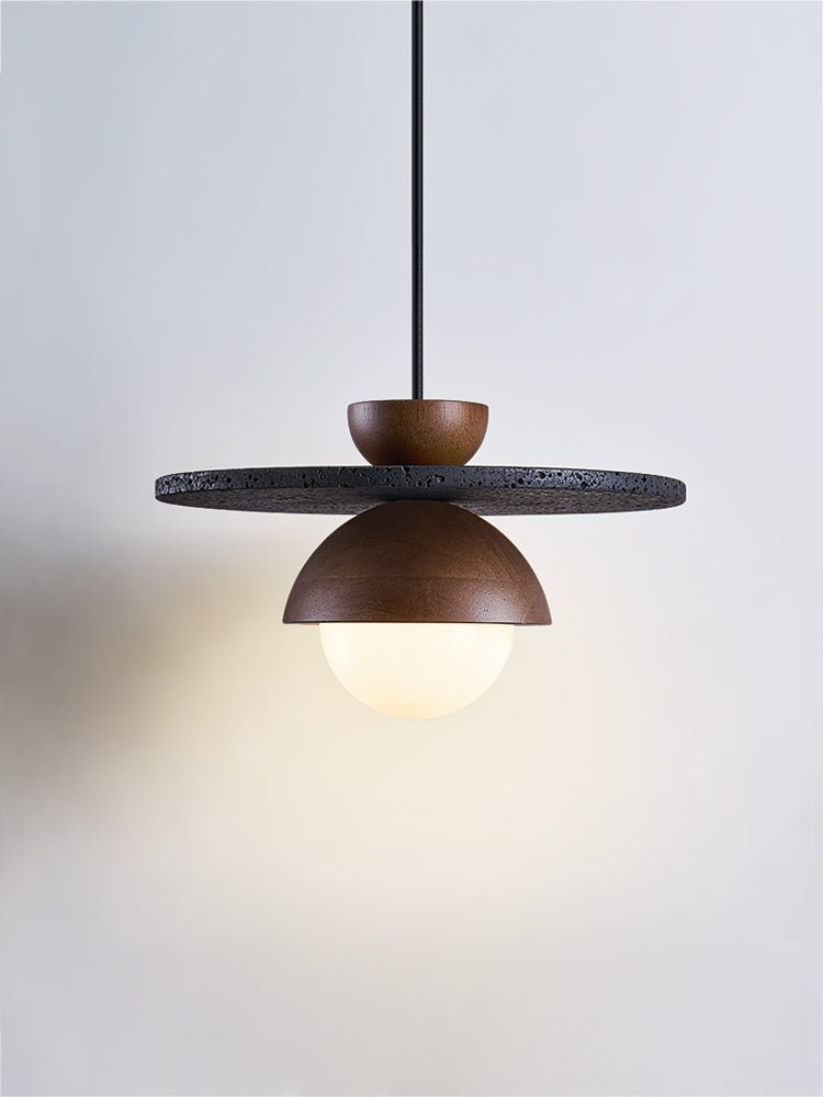 Suspension moderne Okke en Noir travertin