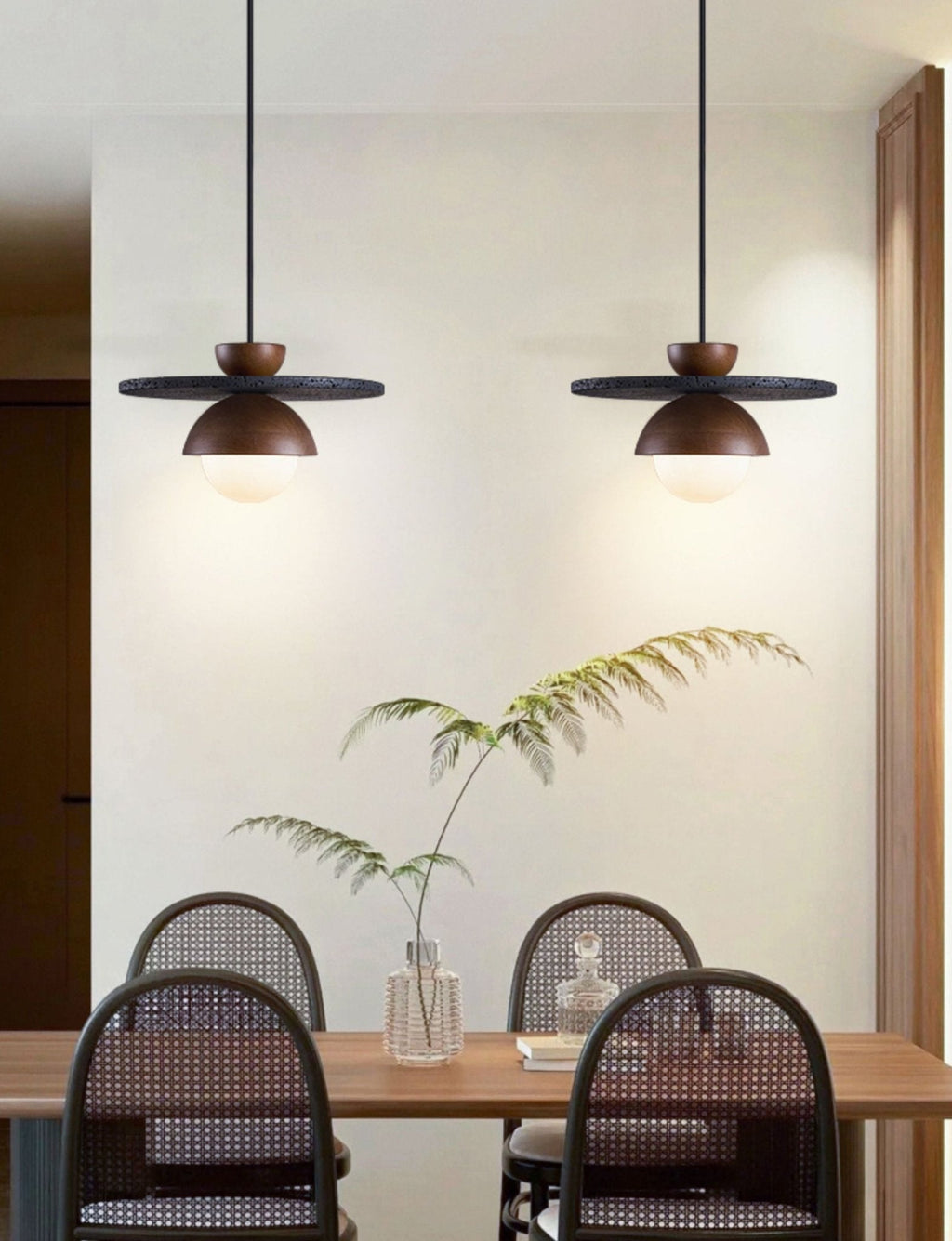 Suspension moderne Okke en Noir travertin