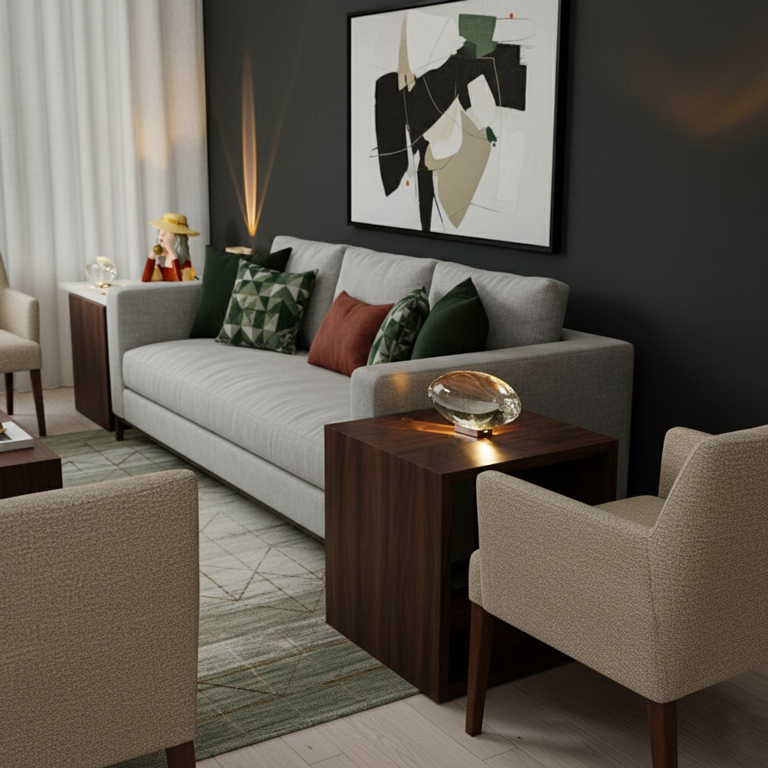 Lampe à poser moderne Kaarle en Verre