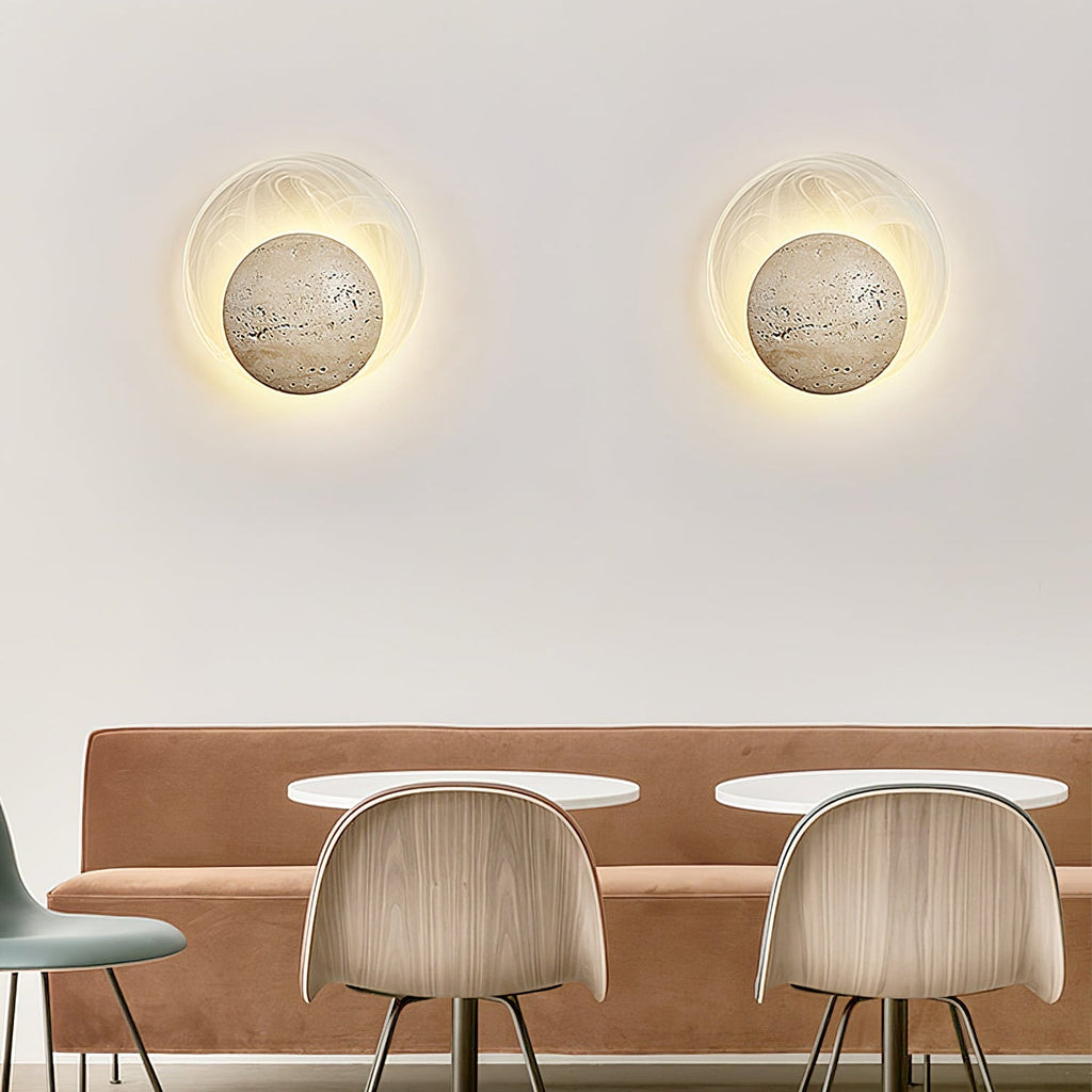 Applique murale moderne Lennard en Travertin jaune