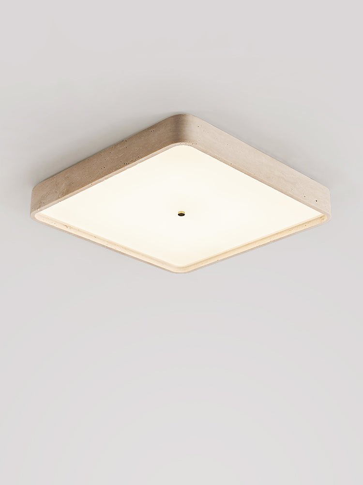 Plafonnier moderne Corfitz en Travertin jaune et blanc