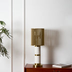 Lampe à poser moderne Col en Marbre Or et blanc