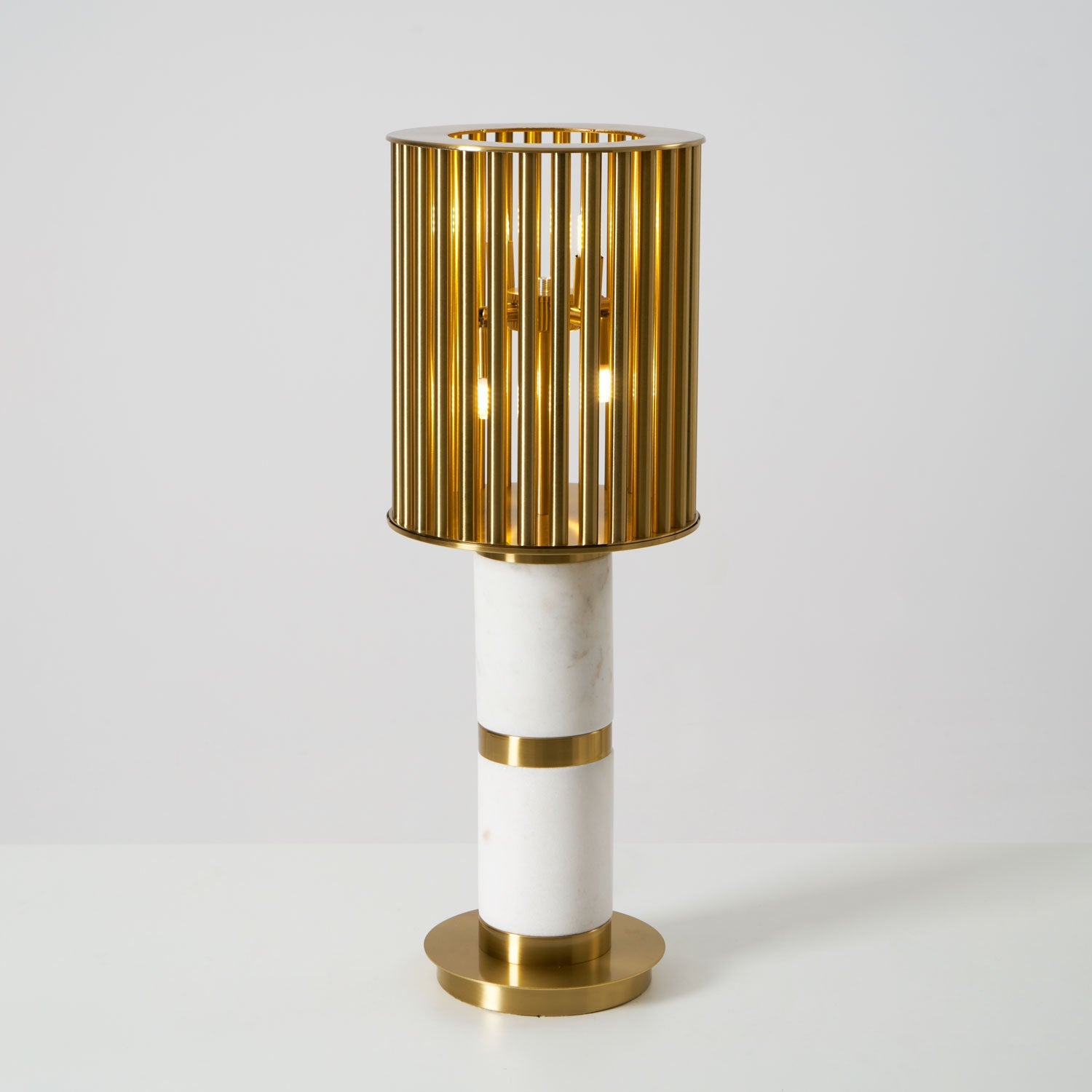 Lampe à poser moderne Col en Marbre Or et blanc