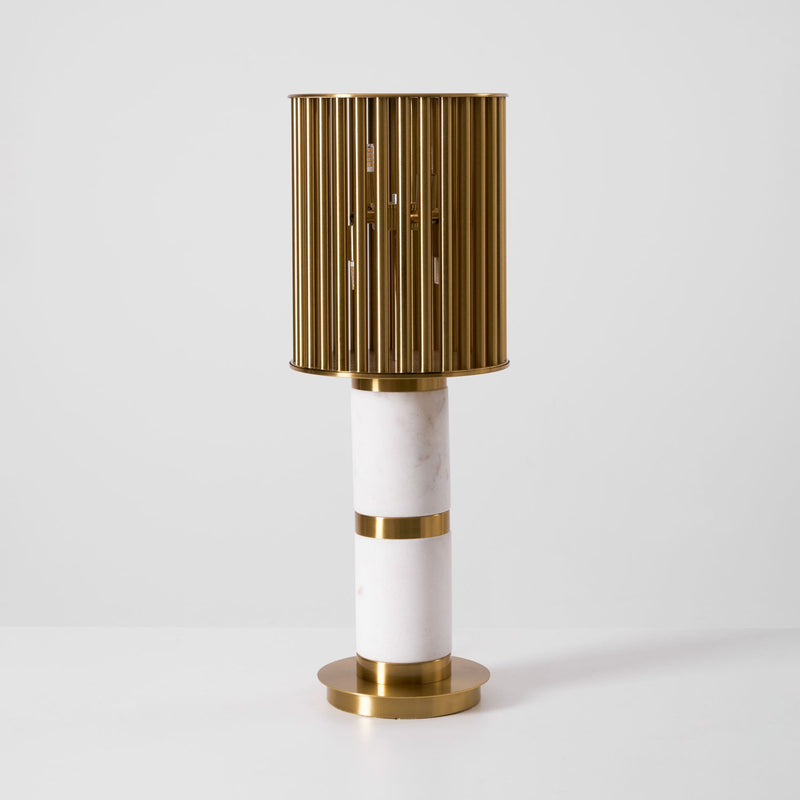 Lampe à poser moderne Col en Marbre Or et blanc