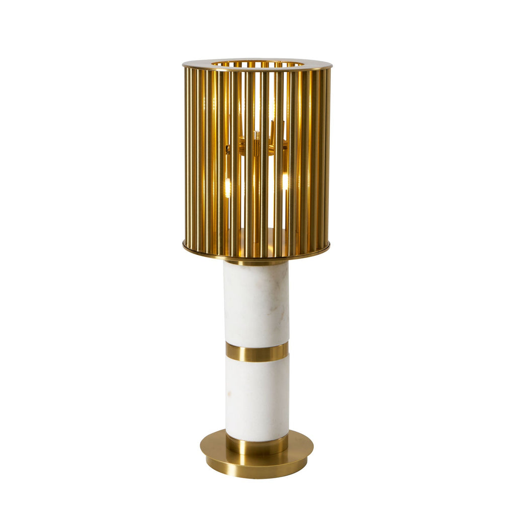 Lampe à poser moderne Col en Marbre Or et blanc