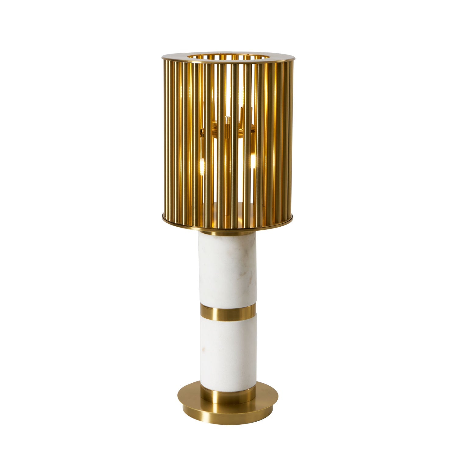Lampe à poser moderne Col en Marbre Or et blanc