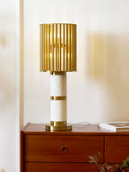Lampe à poser moderne Col en Marbre Or et blanc