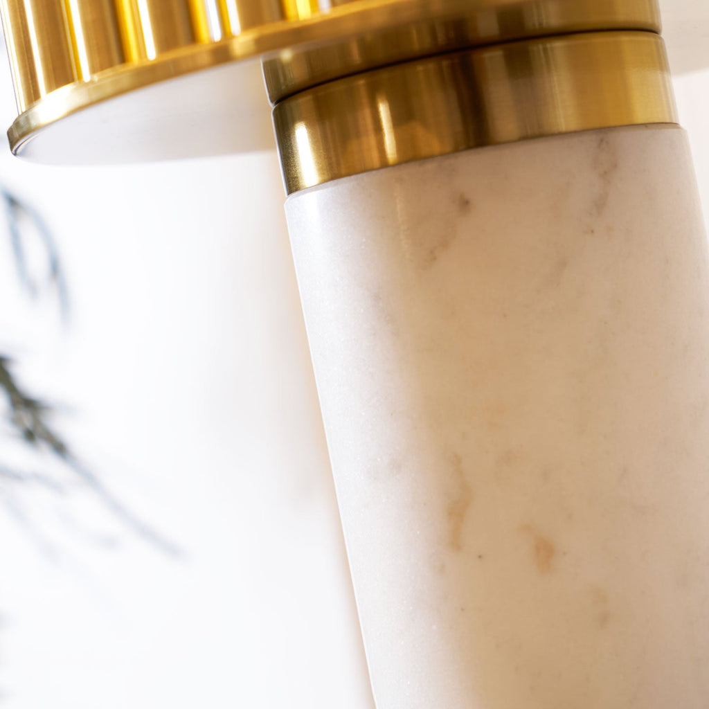 Lampe à poser moderne Col en Marbre Or et blanc