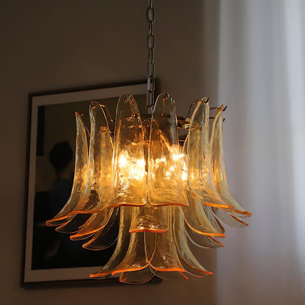 Murano Glass Leaf Chandelier