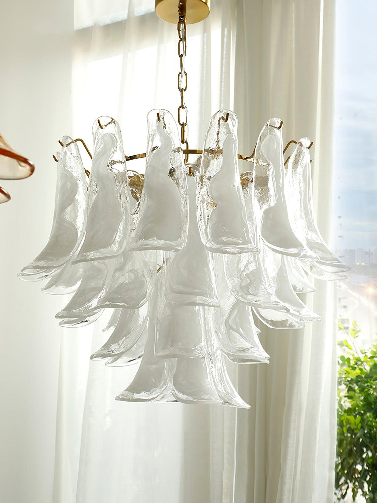 Murano Glass Leaf Chandelier