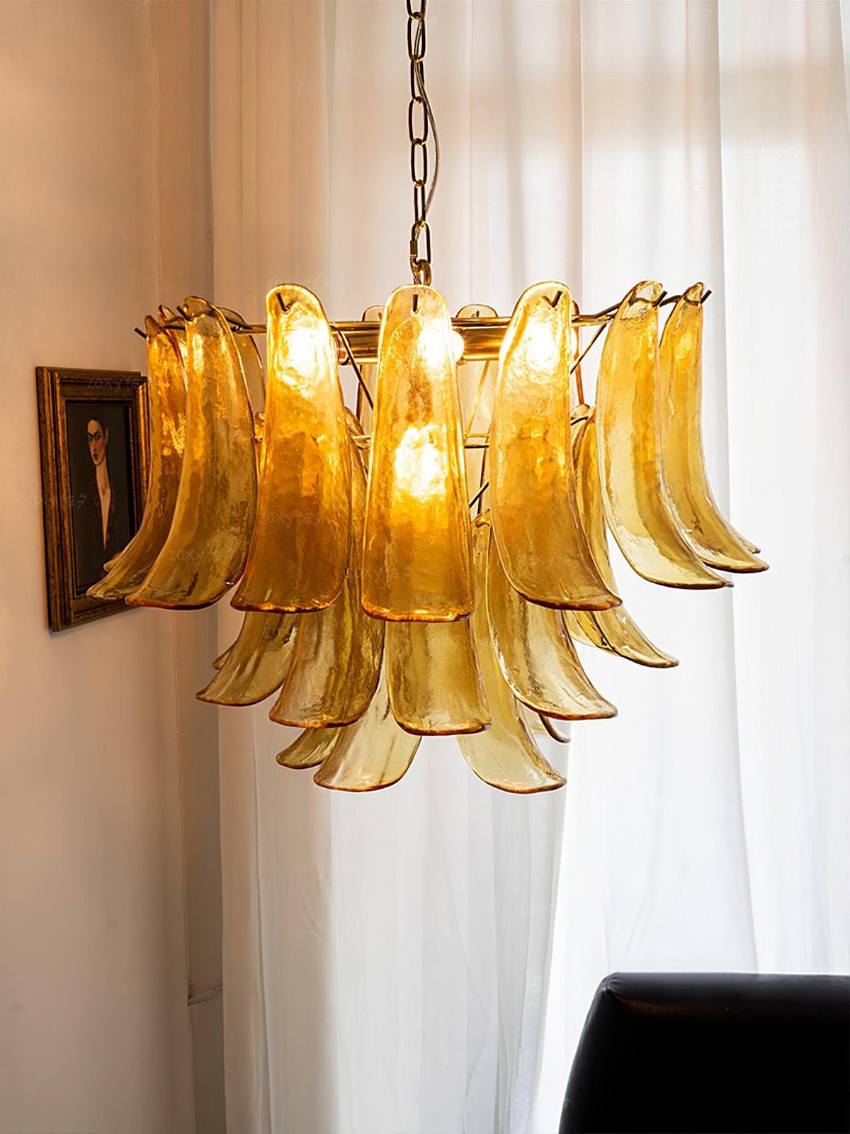 Murano Glass Leaf Chandelier