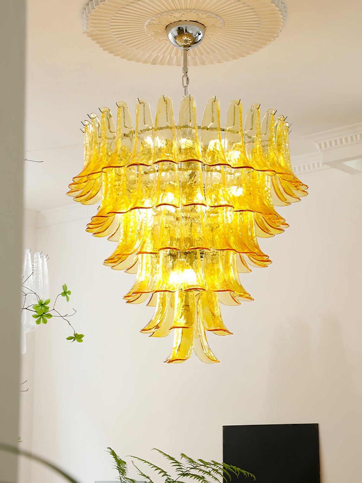 Murano Glass Leaf Chandelier