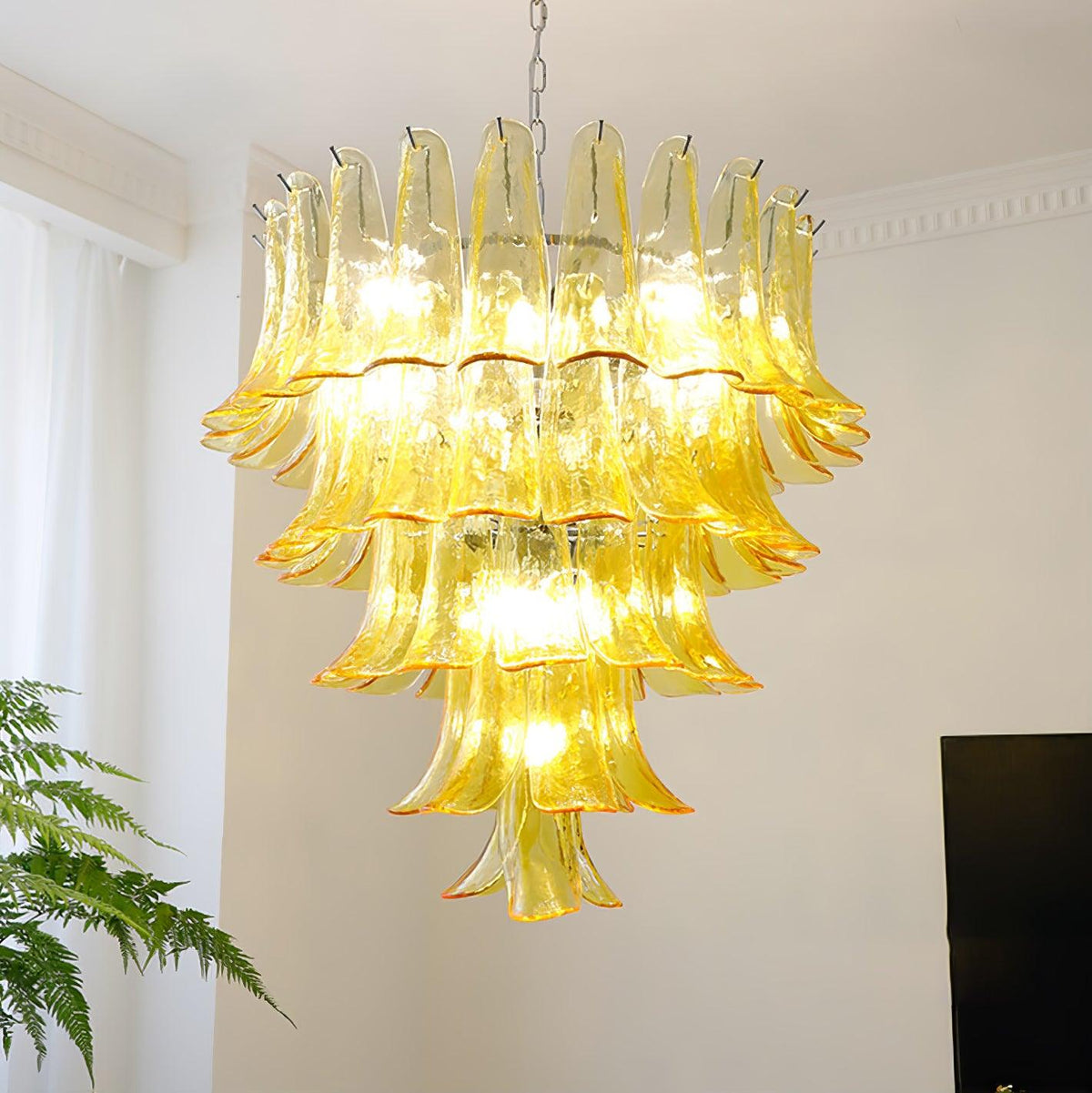 Murano Glass Leaf Chandelier