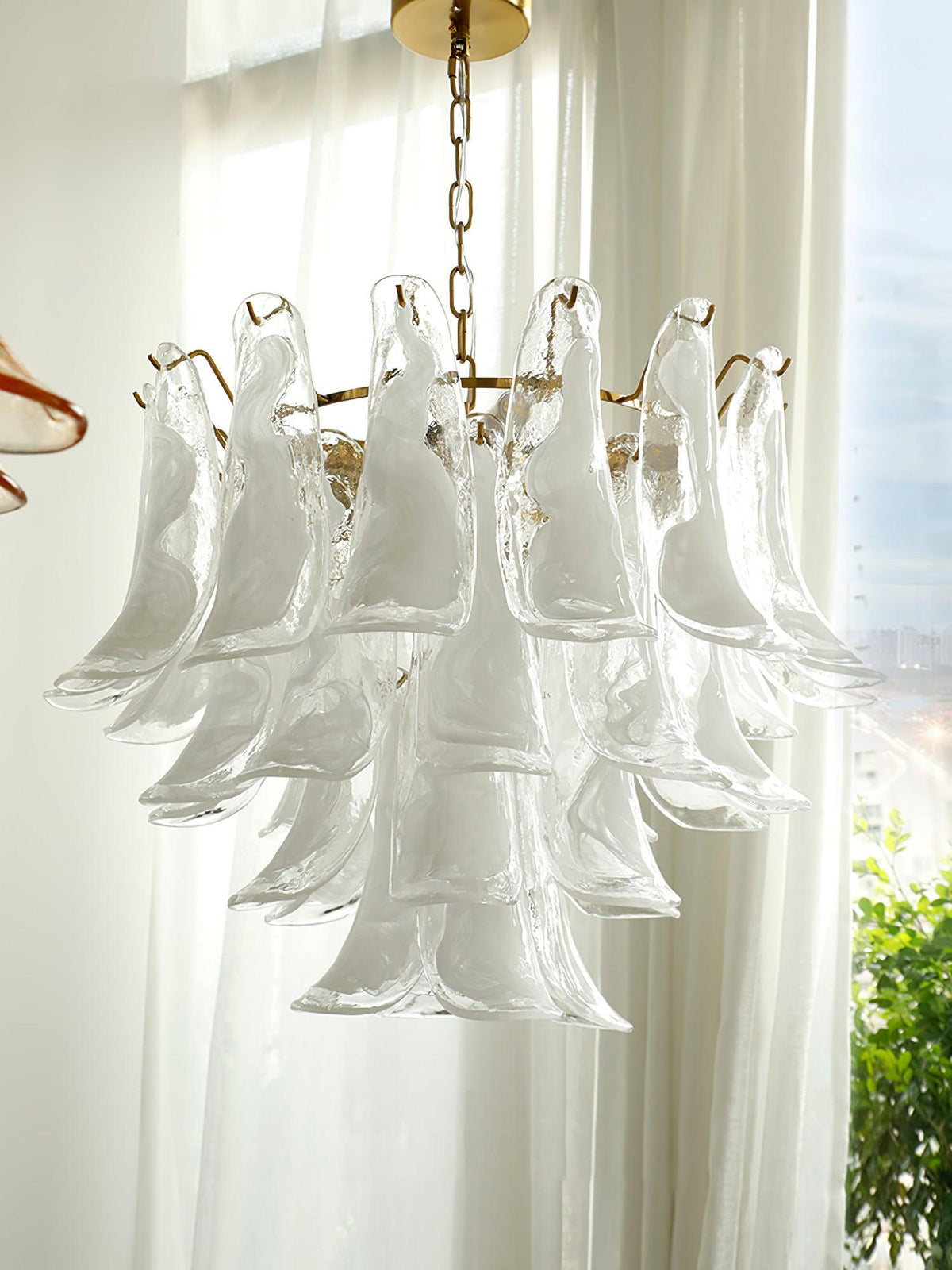 Murano Glass Leaf Chandelier