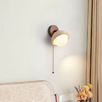 Applique murale moderne Svante en Travertin jaune et noyer bois