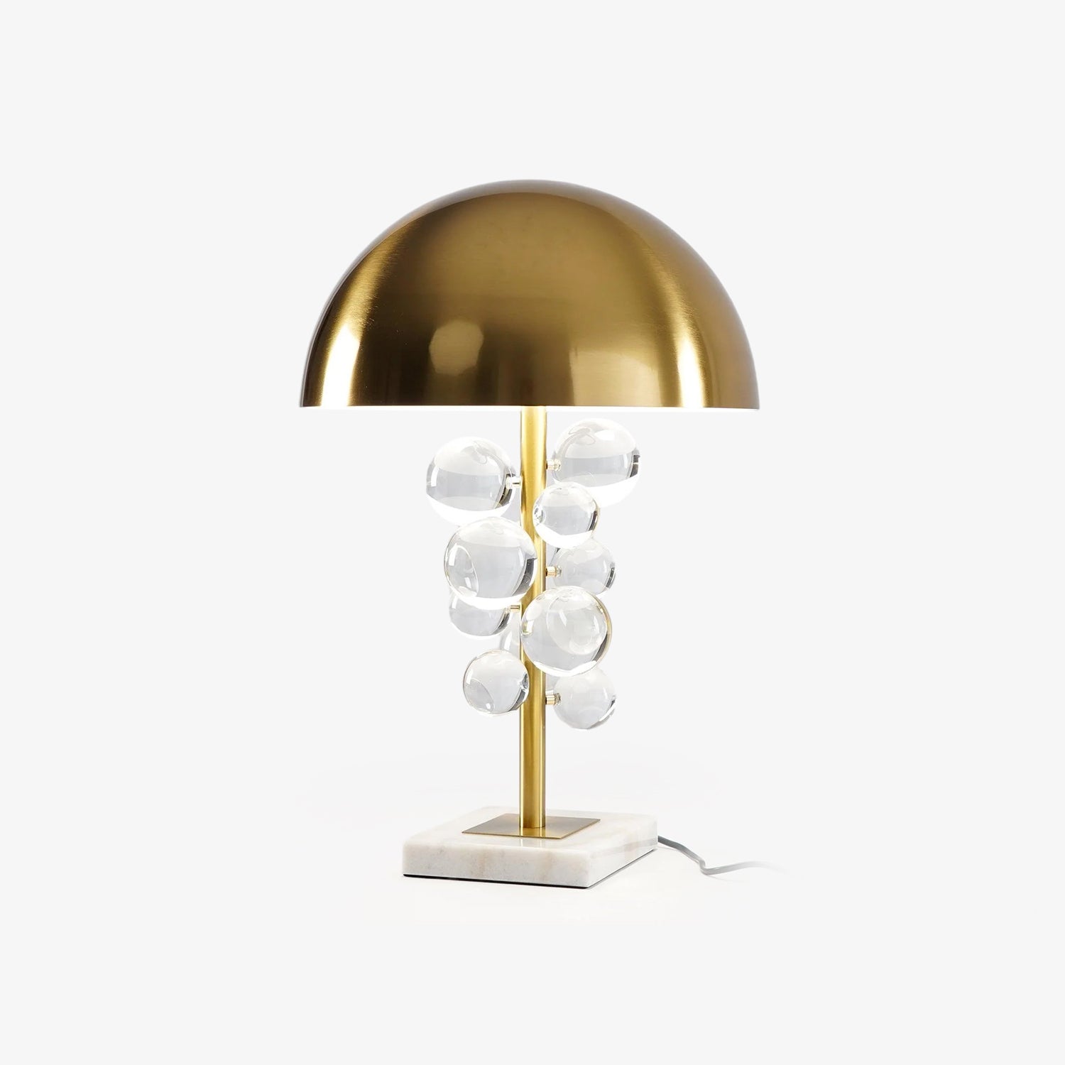 Lampe à poser moderne Nori en Marbre Doré et transparent