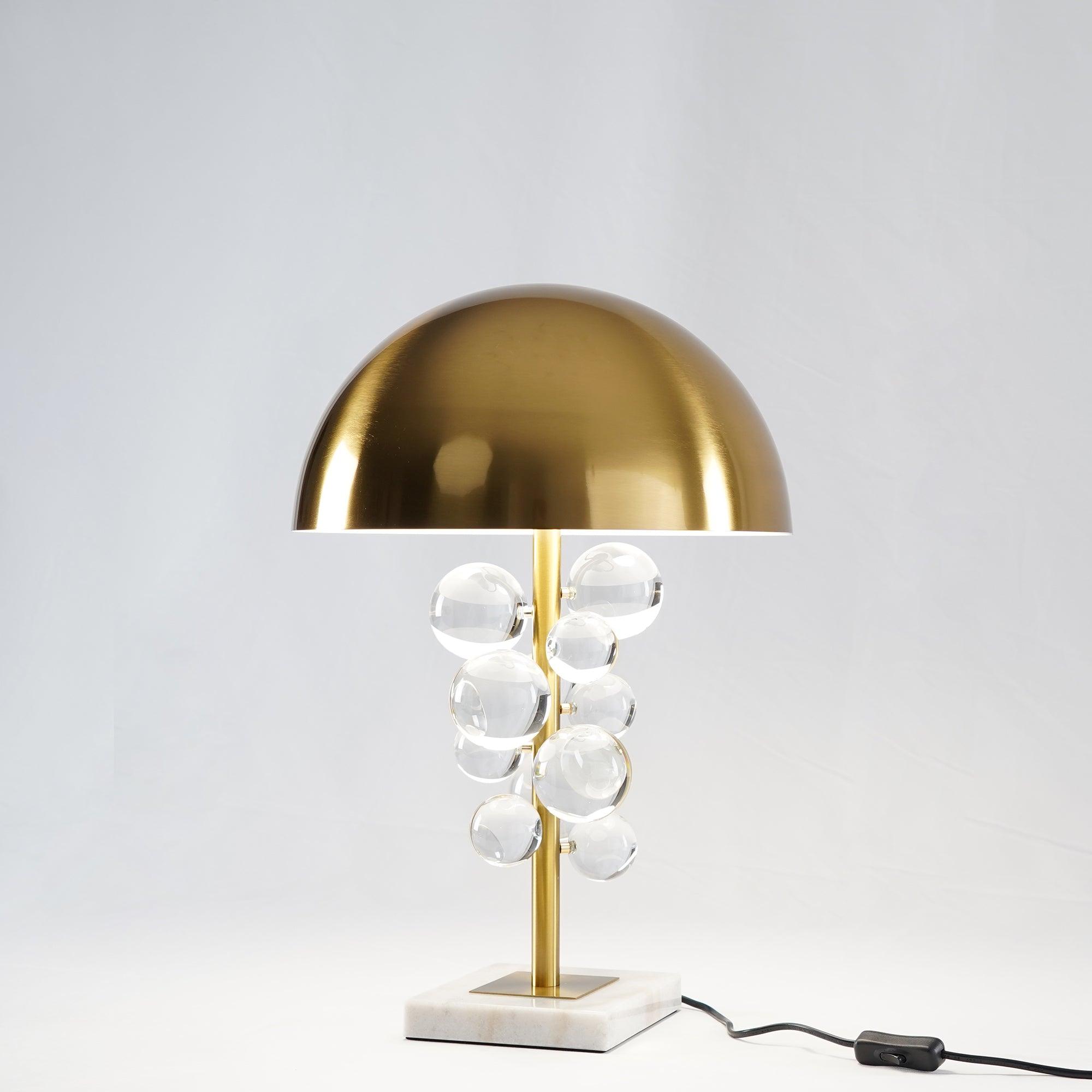 Lampe à poser moderne Nori en Marbre Doré et Multicolor