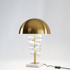 Lampe à poser moderne Nori en Marbre Doré et transparent
