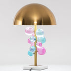 Lampe à poser moderne Nori en Marbre Doré et transparent