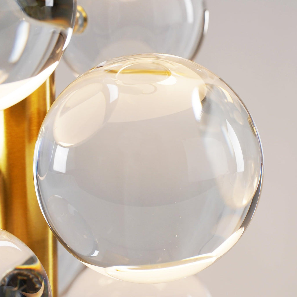Lampe à poser moderne Nori en Marbre Doré et transparent