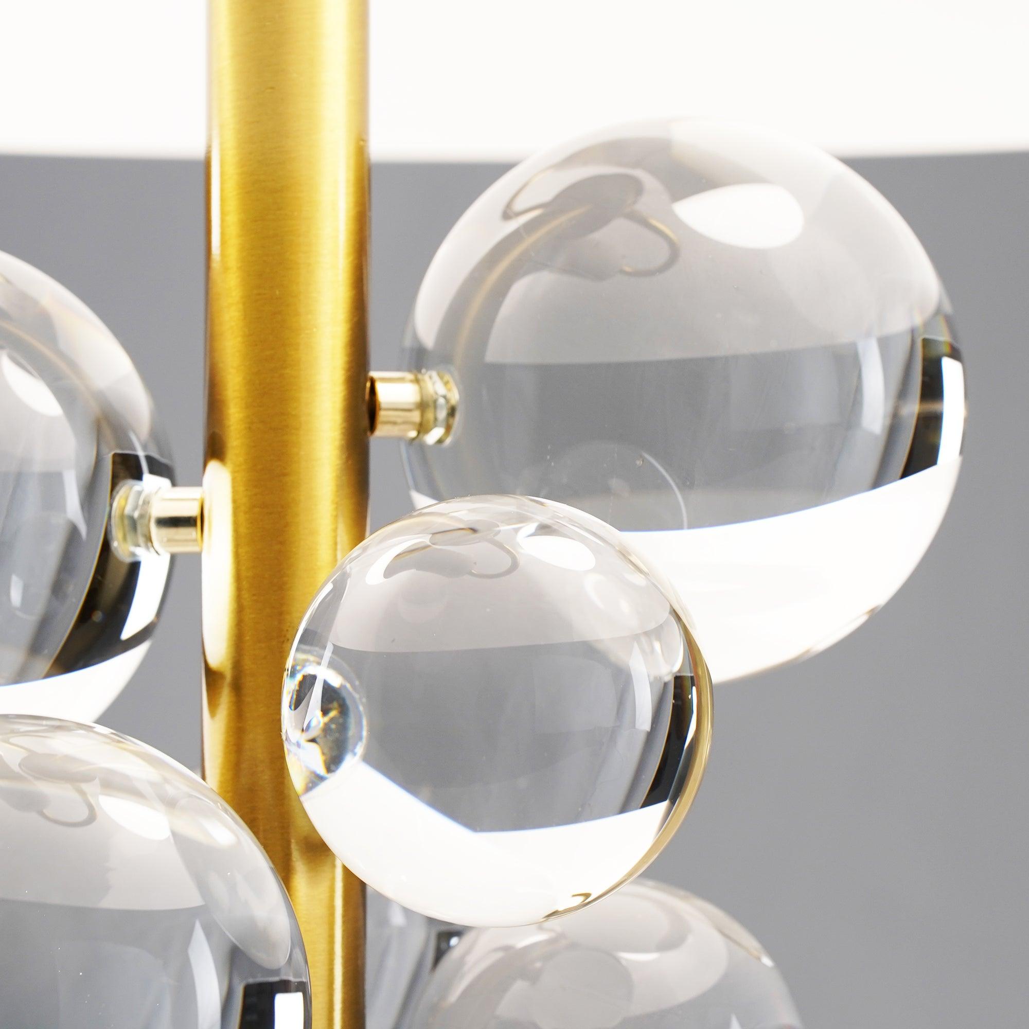Lampe à poser moderne Nori en Marbre Doré et transparent