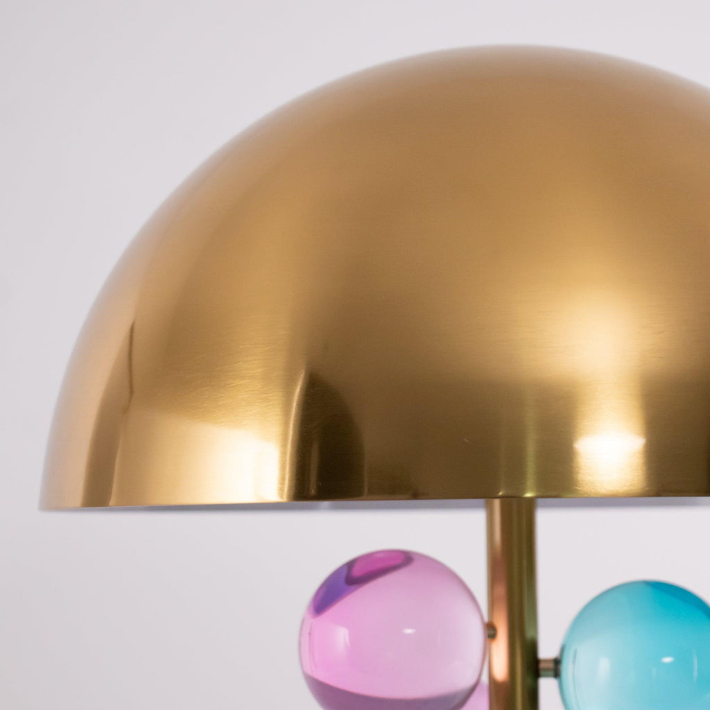 Lampe à poser moderne Nori en Marbre Doré et transparent