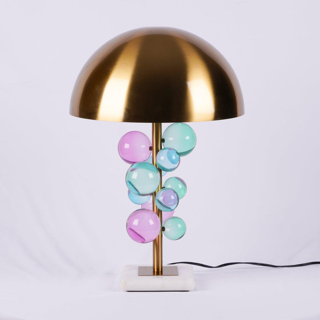 Lampe à poser moderne Nori en Marbre Doré et Multicolor