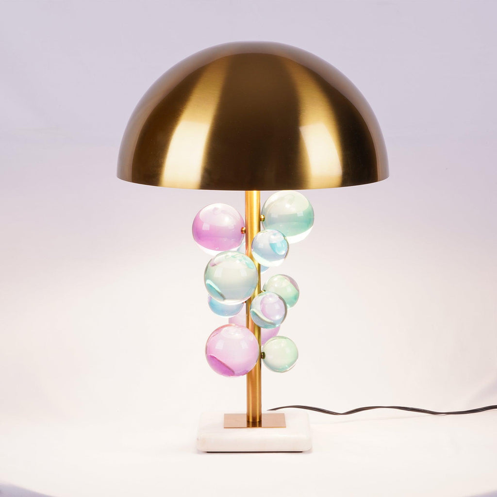 Lampe à poser moderne Nori en Marbre Doré et Multicolor