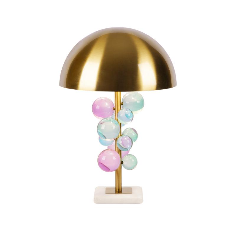 Lampe à poser moderne Nori en Marbre Doré et Multicolor