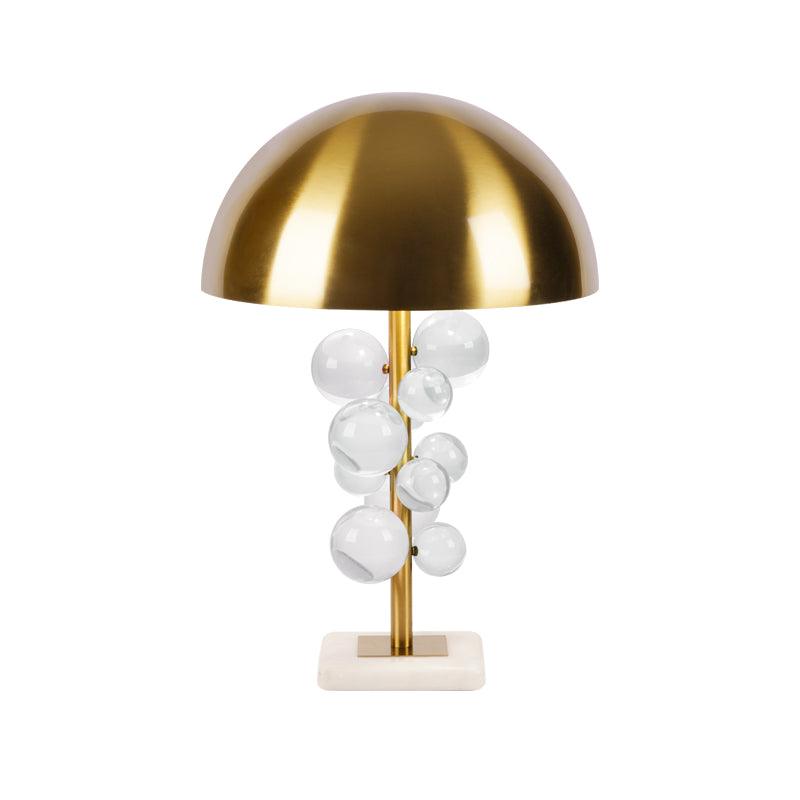 Lampe à poser moderne Nori en Marbre Doré et transparent