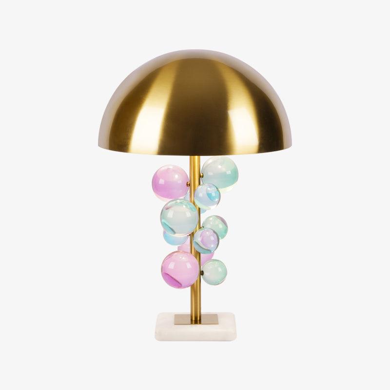 Lampe à poser moderne Nori en Marbre Doré et transparent