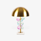 Lampe à poser moderne Nori en Marbre Doré et transparent