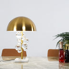 Lampe à poser moderne Nori en Marbre Doré et transparent