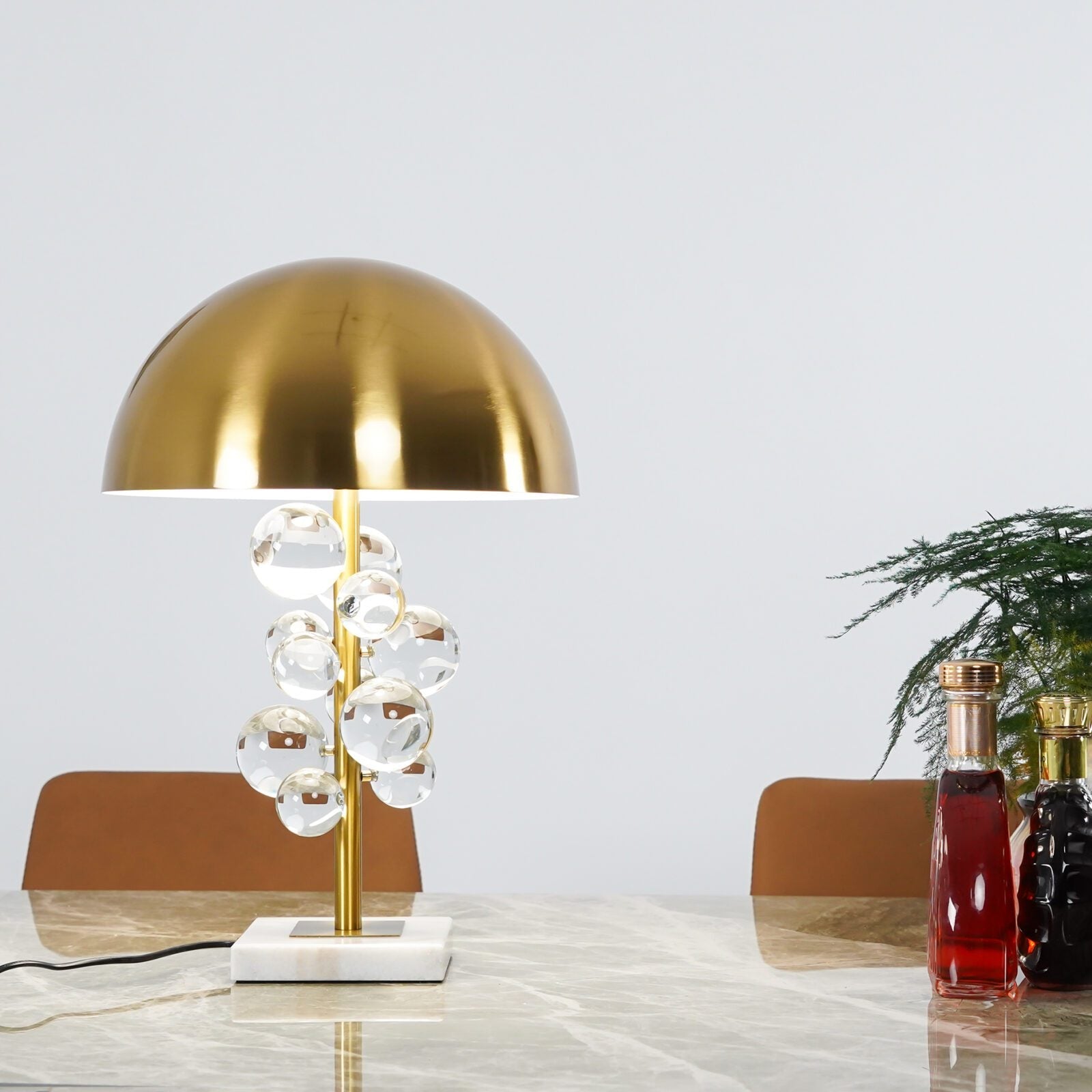 Lampe à poser moderne Nori en Marbre Doré et Multicolor