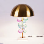 Lampe à poser moderne Nori en Marbre Doré et transparent