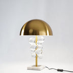 Lampe à poser moderne Nori en Marbre Doré et transparent