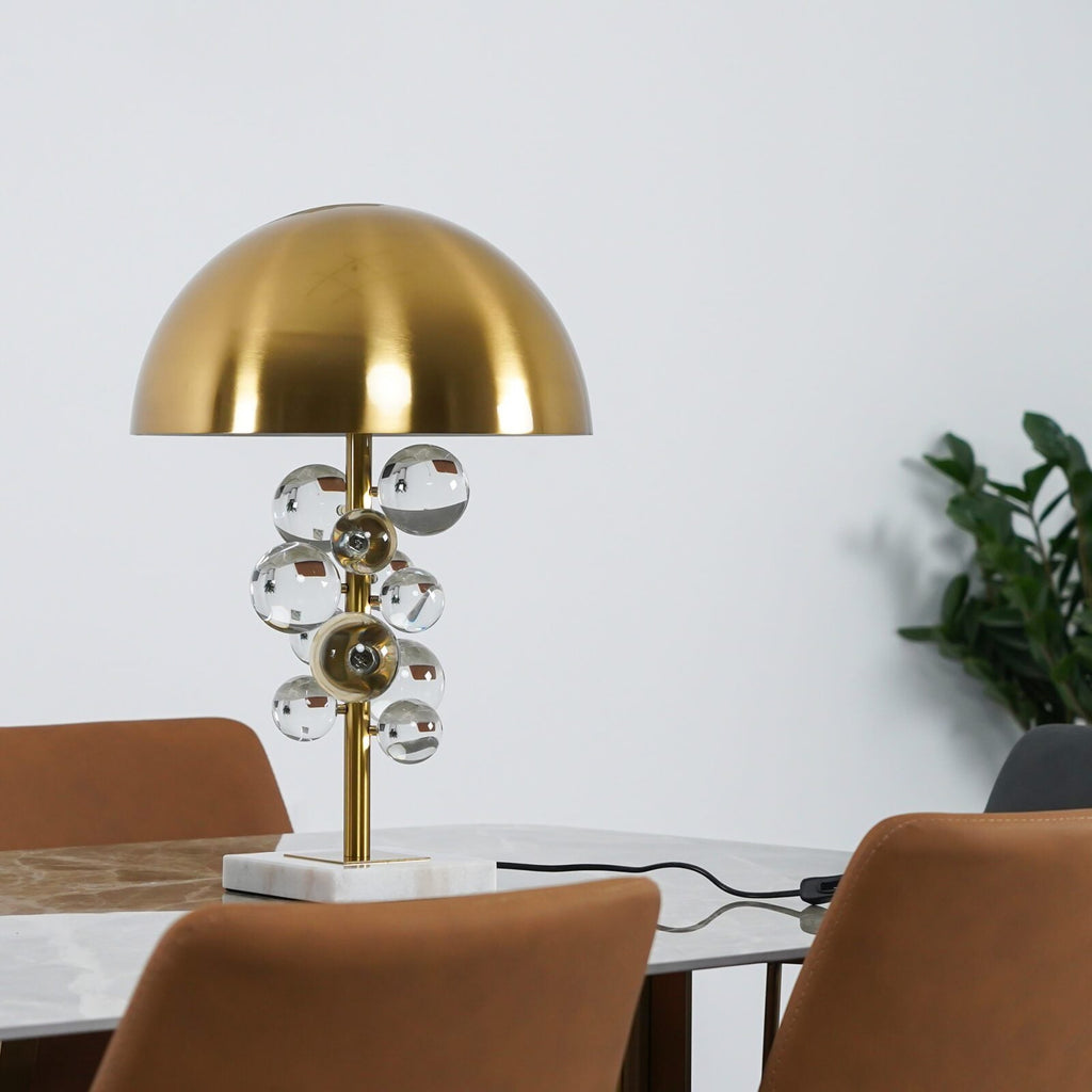 Lampe à poser moderne Nori en Marbre Doré et Multicolor