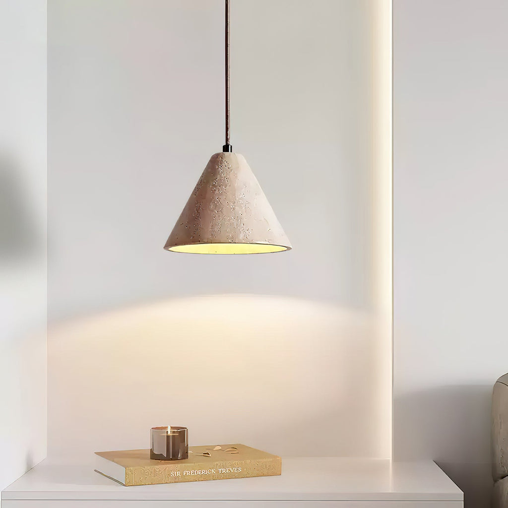 Suspension moderne Roderick en Travertin jaune