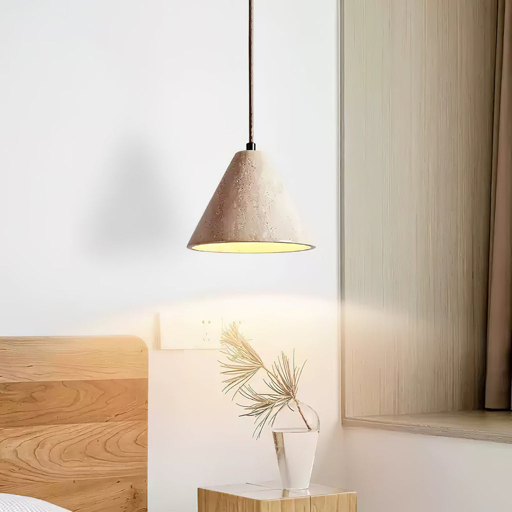 Suspension moderne Roderick en Travertin jaune