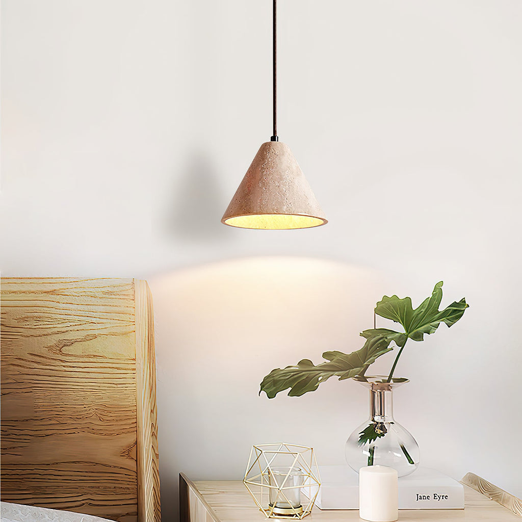 Suspension moderne Roderick en Travertin jaune