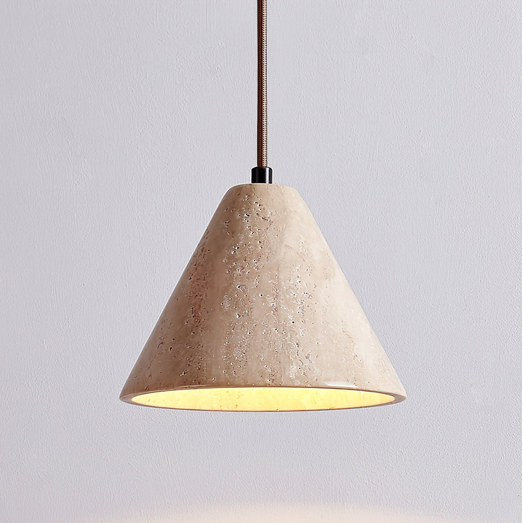 Suspension moderne Roderick en Travertin jaune