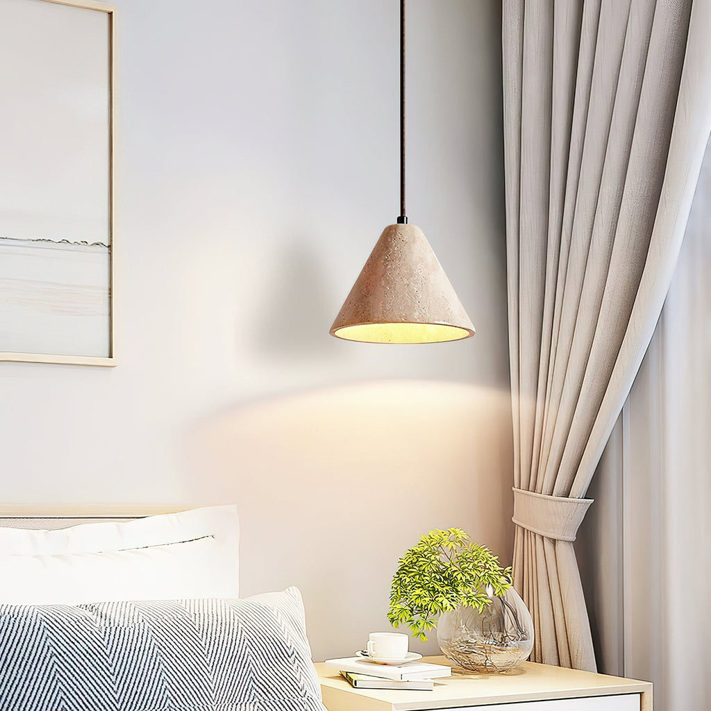 Suspension moderne Roderick en Travertin jaune