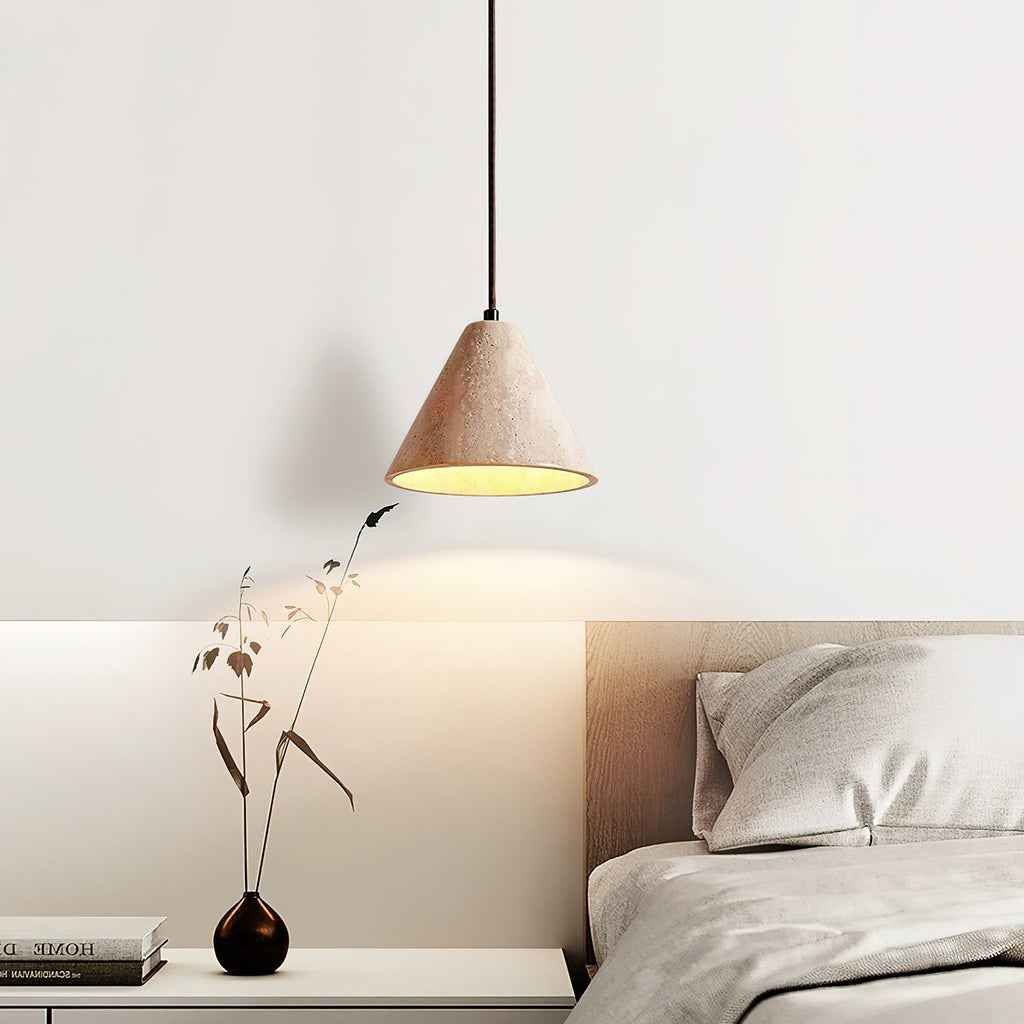 Suspension moderne Roderick en Travertin jaune
