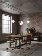 Lustre moderne Ejnar en Métal, Verre bordeaux