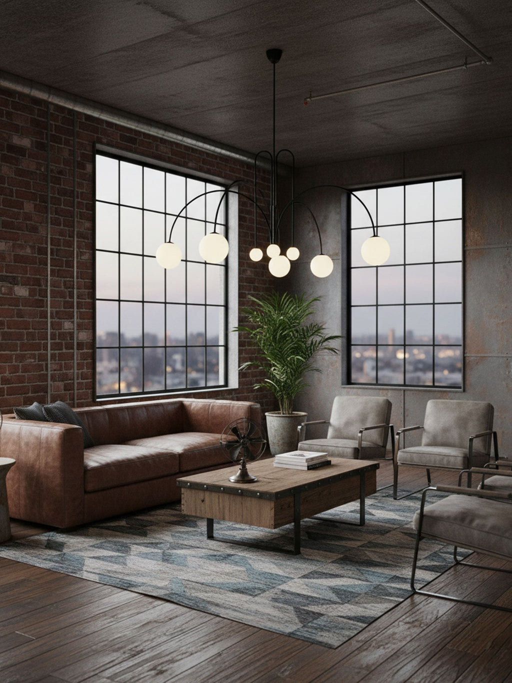 Lustre moderne Ejnar en Métal, Verre bordeaux