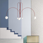 Lustre moderne Ejnar en Métal, Verre bordeaux